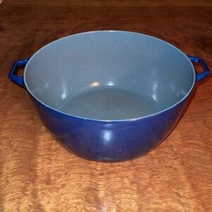 Vintage COPCO Denmark 10L Large Blue Cobalt Blue Gray Interior Enameled Pot